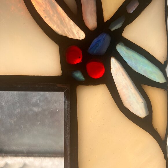 Stained Glass Photo Frame - Hummingbird and Flowers - Handcrafted - Picture 4 of 9